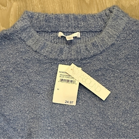 Abound BOUCLE CREW NECK PULLOVER SWEATER SZ M BLUE - Picture 4 of 8